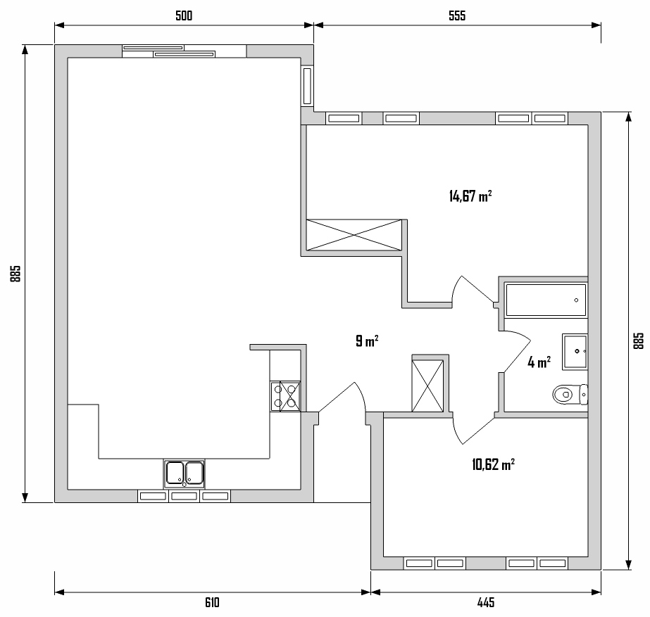 casa de madera para vivir  2 habitaciones 